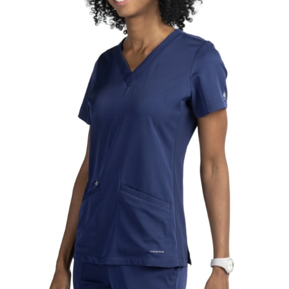 Healing Hands Mariah Knit Side Rib V-Neck Top (S) - Picture 4 of 6